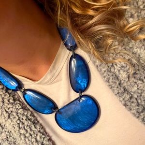 Bold Statement Beautiful Royal Blue Bead Necklace